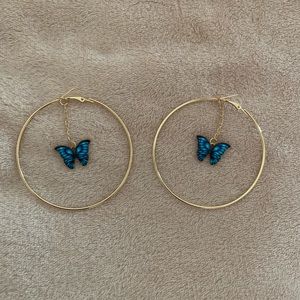 Butterfly Hoop Earrings